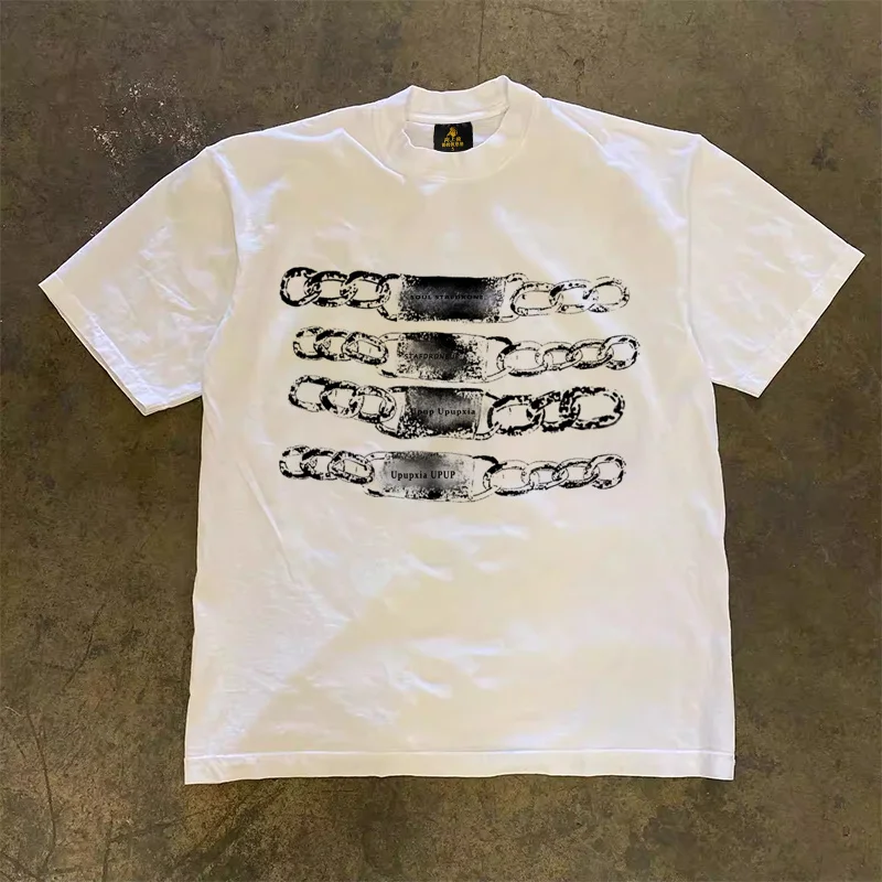 Loose Fit Cotton T-Shirt Unisex Short Sleeve Double Thread UPUPXIA Hero Print Sweat Absorbent round Neck Casual Summer Top