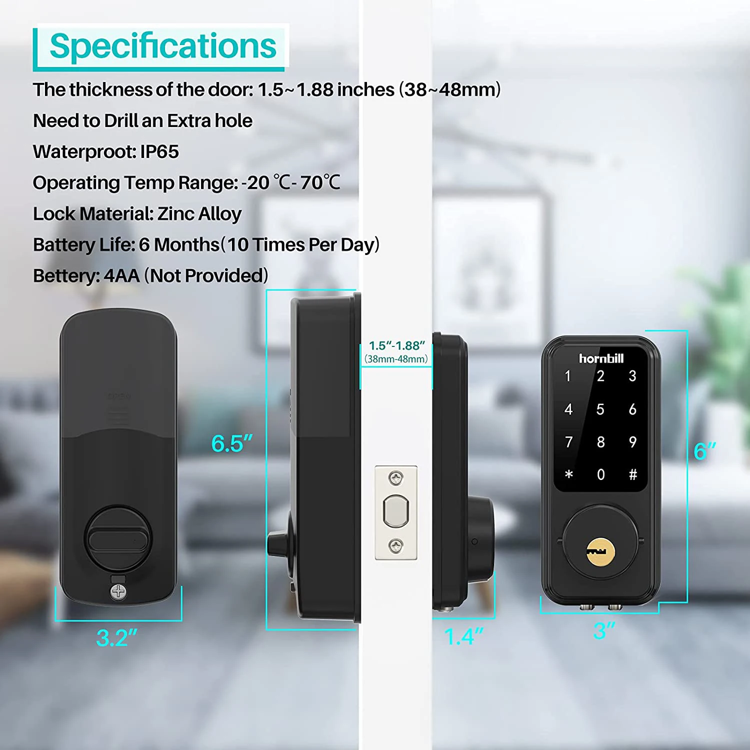 Hornbill Wifi Smart Türschloss elektronische digitale schlüssel lose Eingangs schlösser Riegel mit G2 Hub Gateway Fernbedienung Home Security