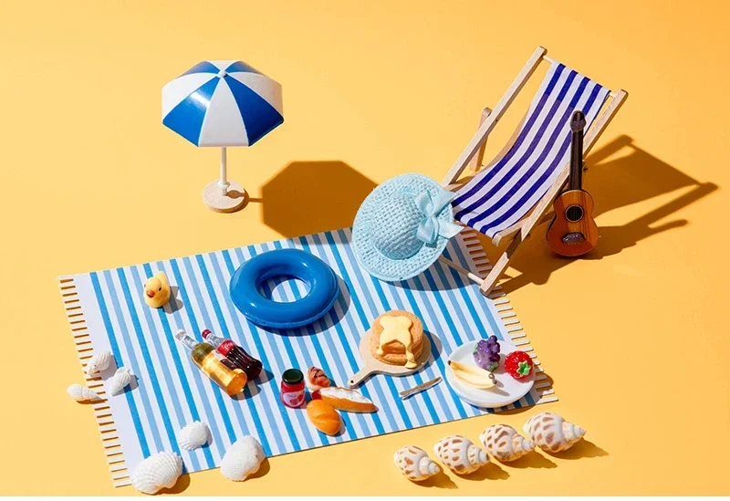 1:12 Dollhouse mini beach Miniature landscape decoration dollhouse summer set micro scene decoration props DIY Accessories