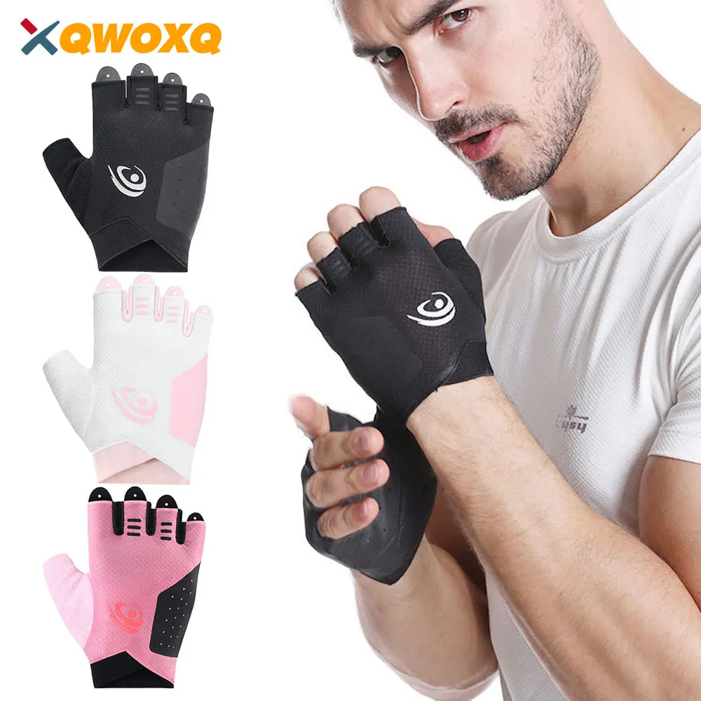 1Pair Workout Gloves,Weight Lifting Gloves Anti-Slip Padded,Light Weight Fingerless Powerlifting Gym Gloves for Exercise,Cycling