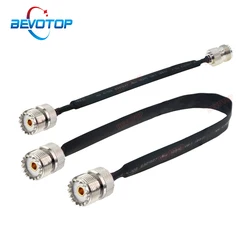 1PCS Door/Window Pass Through Flat RF Coaxial Cable SO239 UHF Female to UHF Female 50 Ohm RF Coax Pigtail Extension Cord BEVOTOP