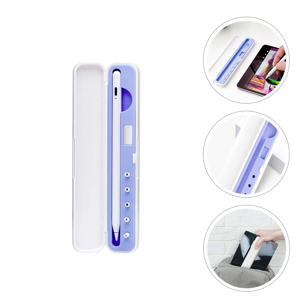 

1pc Capacitive Pencil Box Violet Storage Case For Pencil 1St 2Nd Gen Protective Silicone Liner Compact Stylus Holder For
