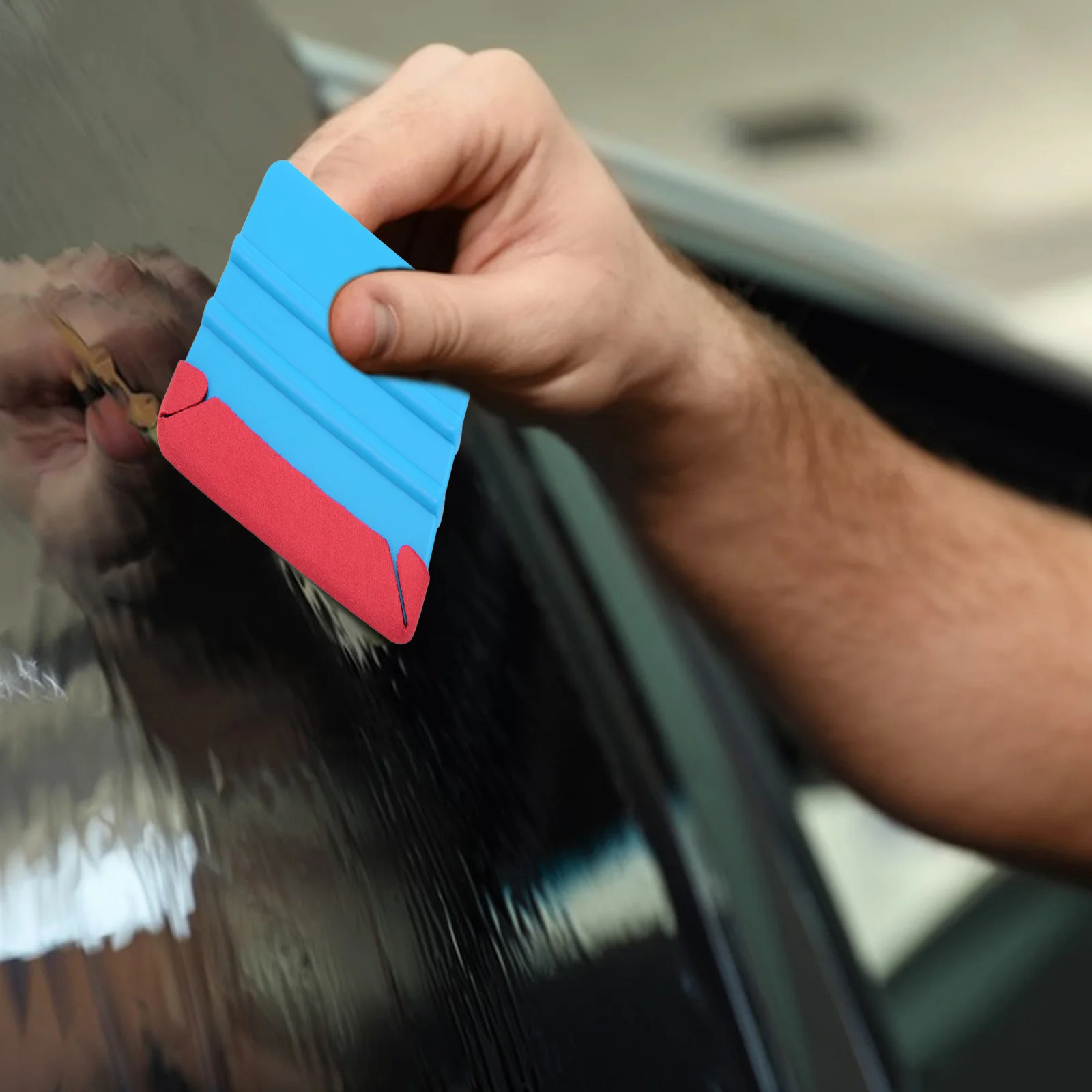 

6 Pcs Car Film Scraper Anti slip Patch Squeegee Buffer Tapes Self adhesive Microfiber Sticker Tool Application
