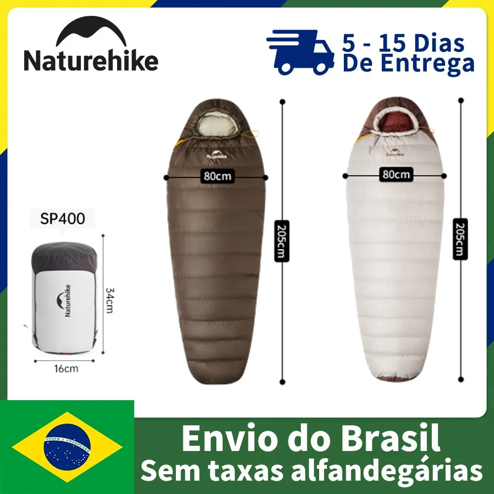 Naturehike 2025 brasil local ultraleve snowbird múmia saco de dormir 650 + alto loft para baixo 20d saco de dormir de náilon à prova dwaterproof água