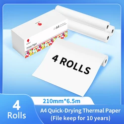 Phomemo 50/80/110mm A4/Letter Thermal Printer Paper Quick-dry Continuous Paper Suitab for M832/M833/M834/M835 Portable Printer