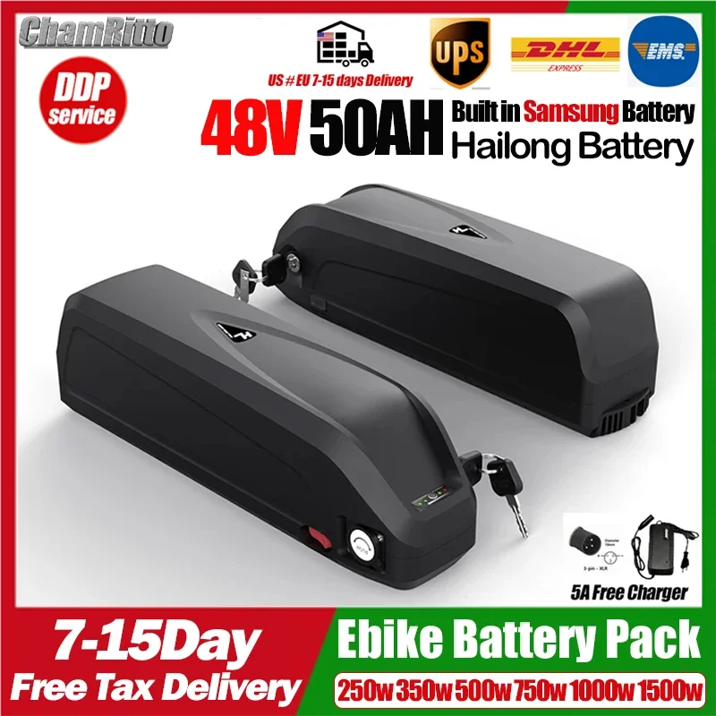 

48 В аккумулятор для электрического велосипеда chamrider 25ah 30ah 40ah 50ah Bafang 500w 750W 1500w аккумулятор для электровелосипеда 48V 1000w мотор литиевая батарея