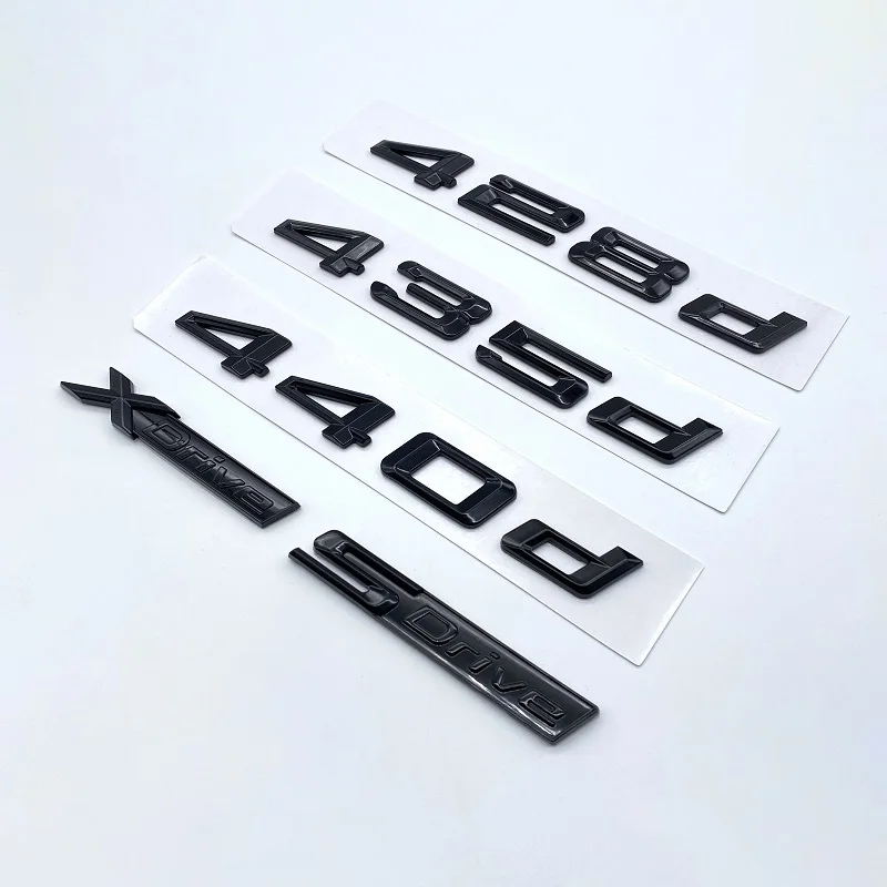 Old Numbers Letters 420d 425d 428d 430d 435d 440d ABS Emblem for 4 Series F32 F33 F36 F82 Car Trunk Nameplate Logo Sticker