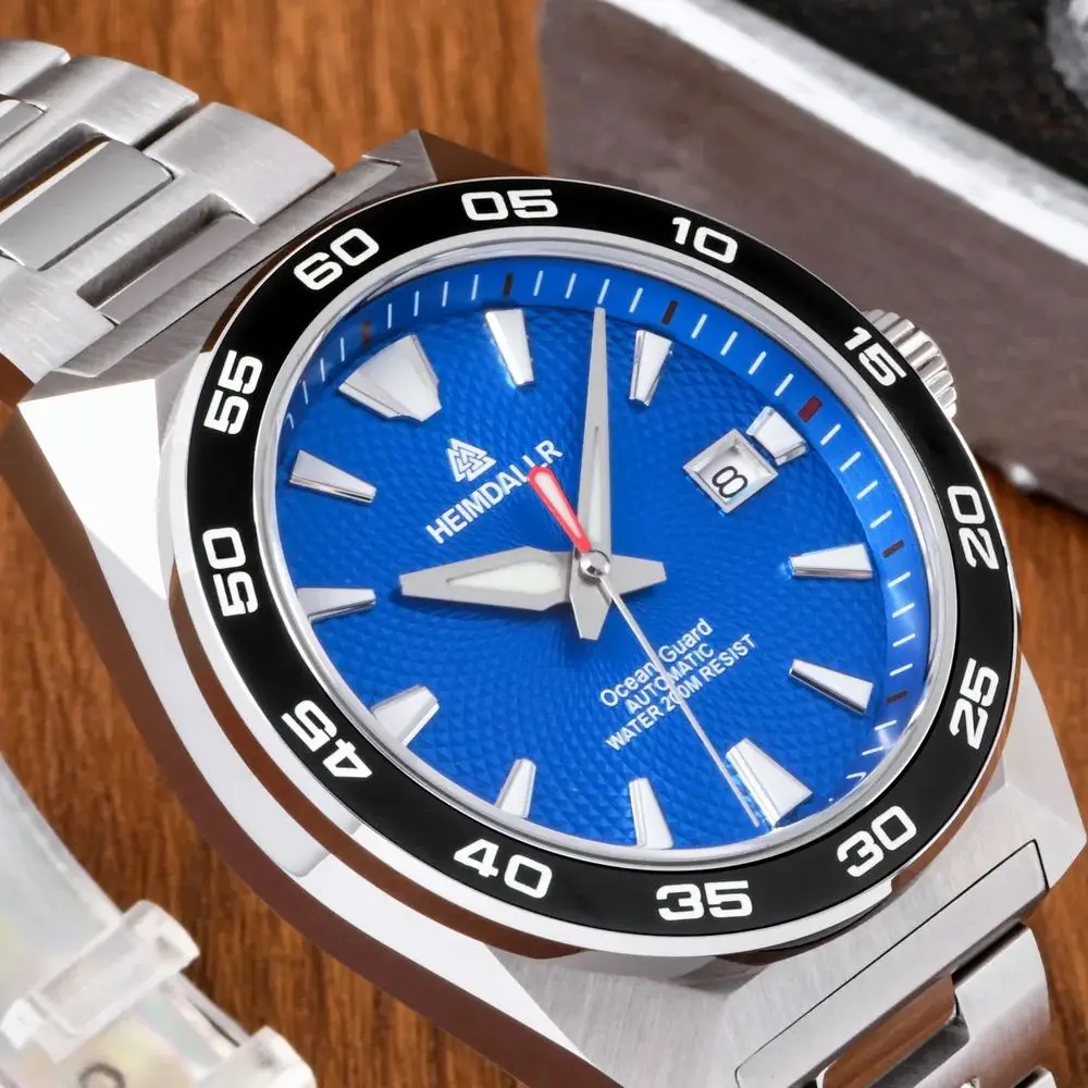 Heimdallr ساعة أوتوماتيكية للرجال 43 مللي متر ساعة يد ميكانيكية عسكرية 20ATM مقاومة للماء C3 مضيئة الياقوت NH35 #4