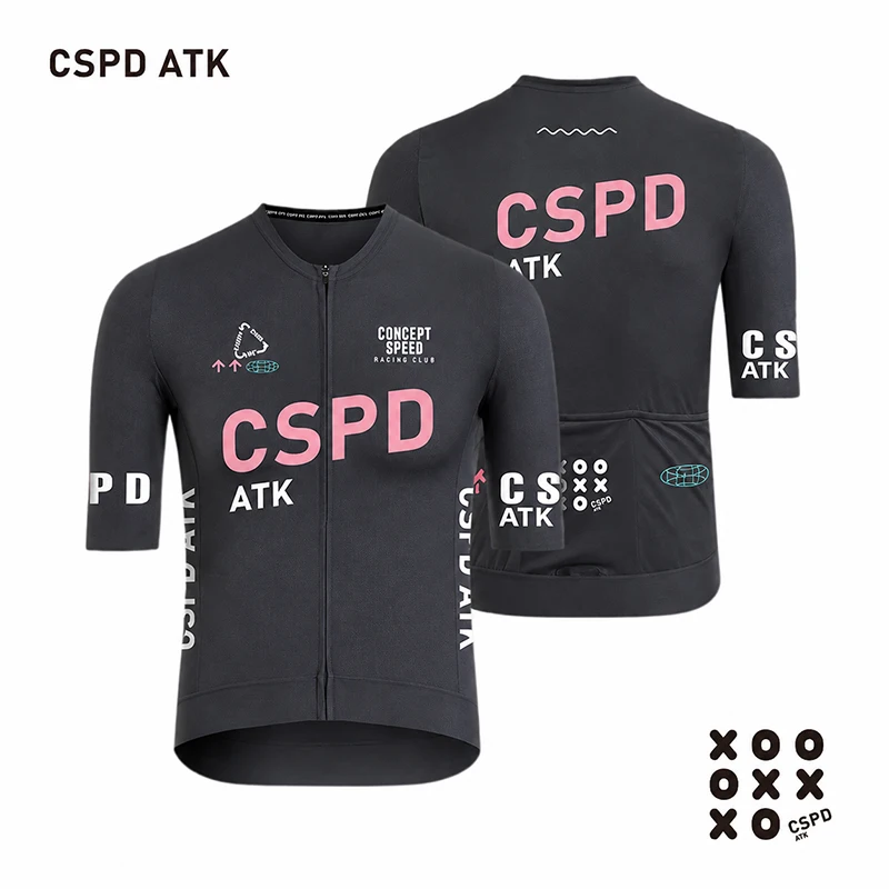 

CSPD ATK Men's Bicycle Sports Shirt Summer Sunscreen Cycling Top Lightweight Elastic Ribbon Ultra Thin Cycling Cedar