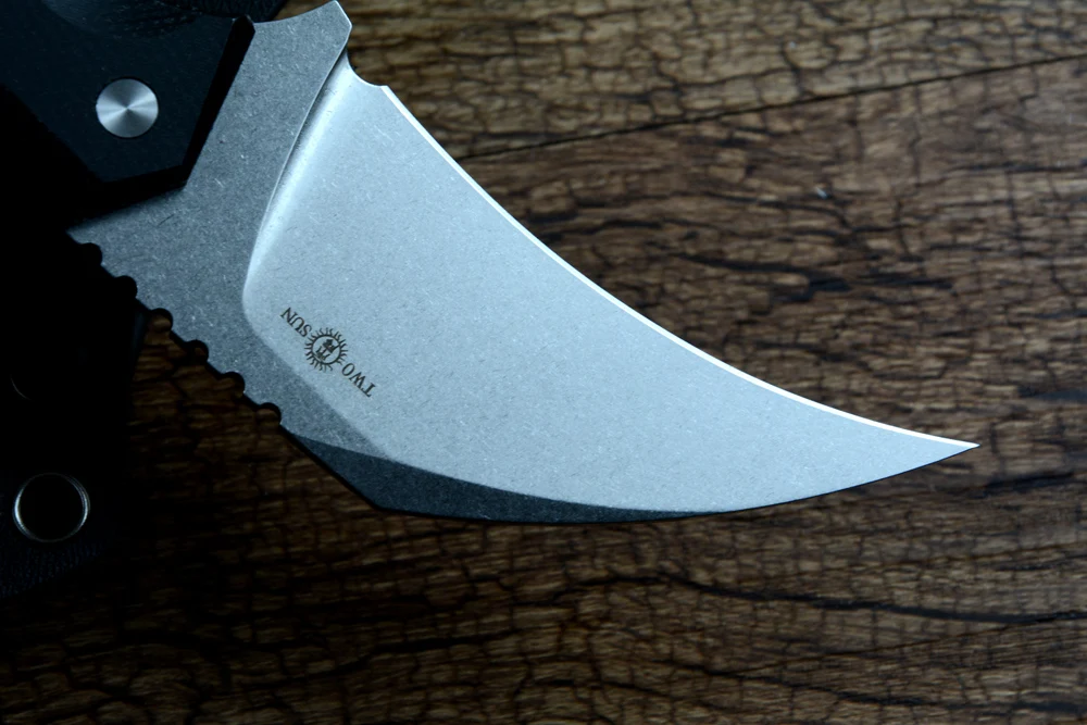 TWOSUN TS618 Fixed Knife D2 Stonewashed Blade Kydex Sheath for Outdoor Camping Hunting Daily