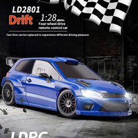 1:28 LD2801 2.4G RC Drift Car Race Cars Radio Control 4WD High-Speed Motor Vehicle Model Cars Toy Christmas Gifts