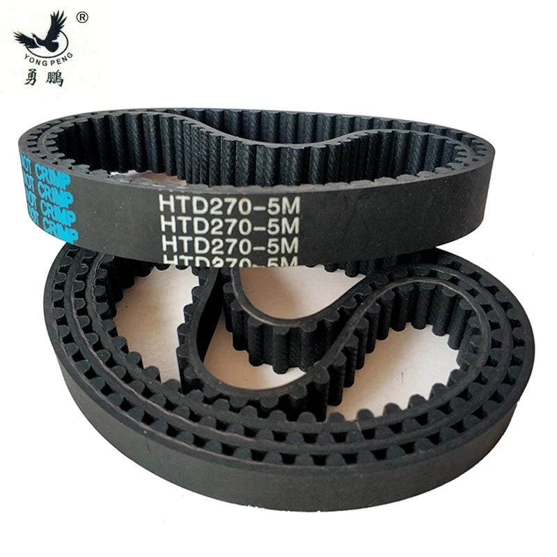 5pcs Timing Belt HTD270-5M-15Teeth 54 Length 270mm Width 15mm Black Rubber Closed-loop 270 HTD5M S5M Pulley CNC Machine