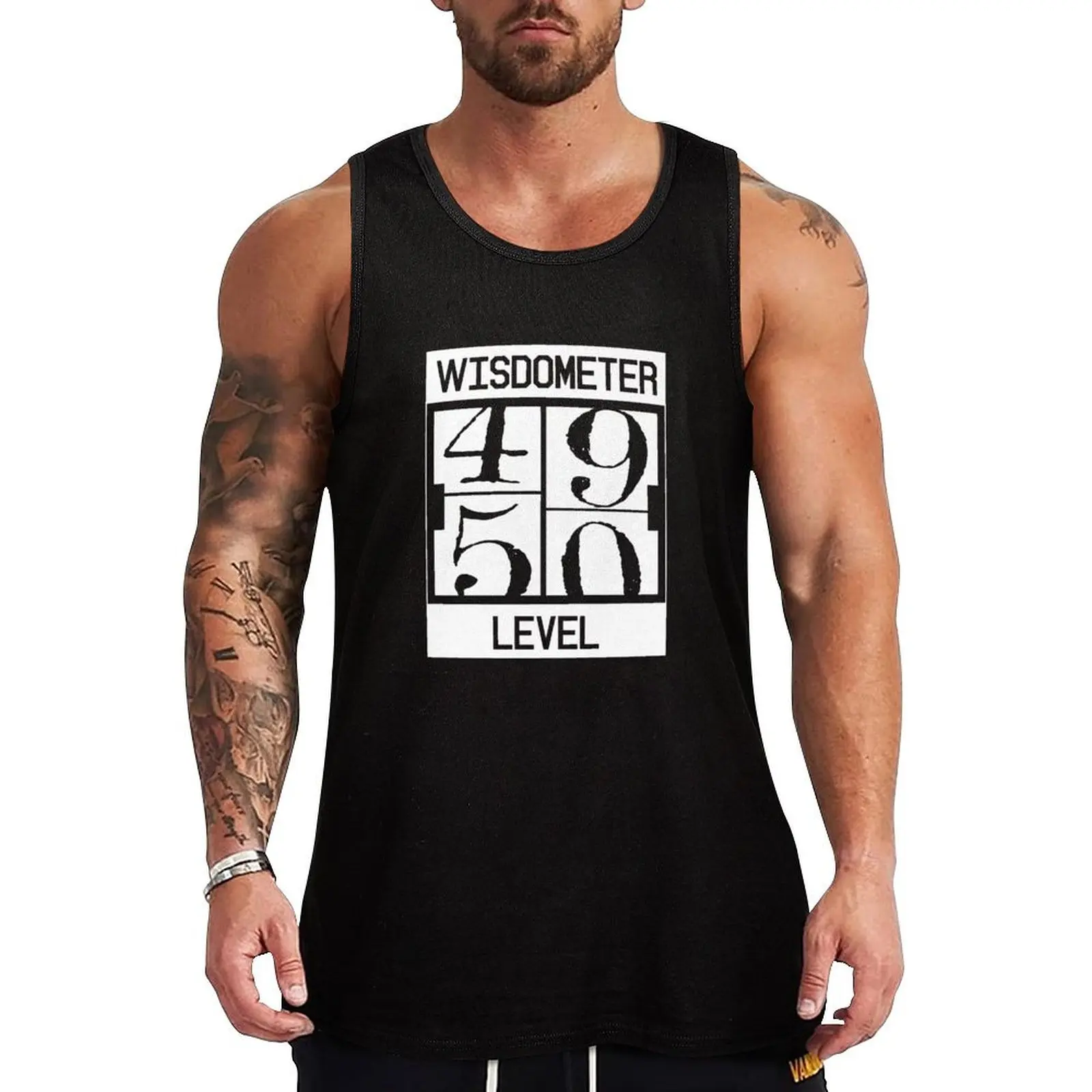 

Wisdometer Oldometer from 49 to 50 years old, Creative 50th Birthday gift anniversary Tank Top sports vest muscle t-shirt