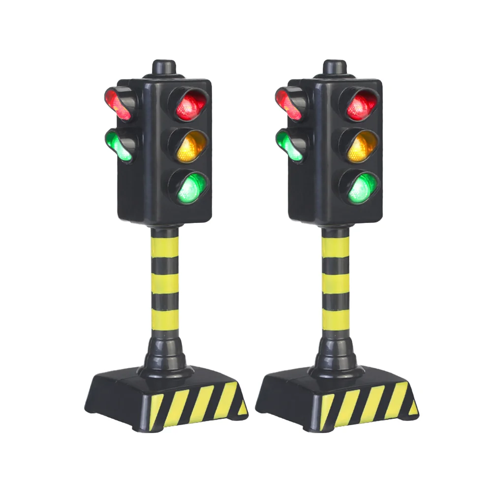 2PCS Mini Signal Light Model Toy Simulated Traffic Light Toy Imitation Road Scene Props Traffic Safety Education Toy Early