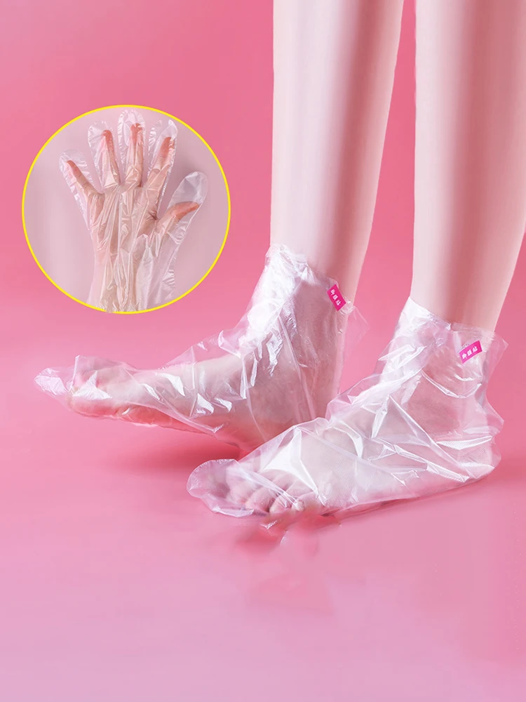 100pcs Disposable hand film cover foot film cover moisturizing and anti-crack foot cover test shoe cover waterproof foot therapy