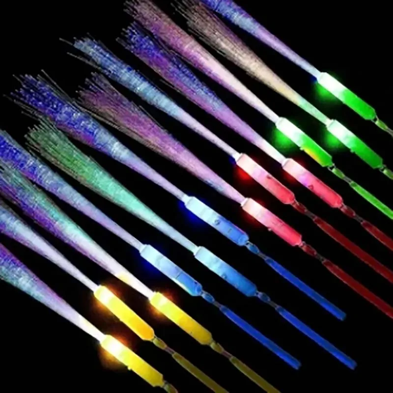 12/24Pcs/lot LED Glow Stick Colorful Fiber Glow Stick LED Toy Party Night Light Props Christmas Birthday Gift Wedding Party Gift