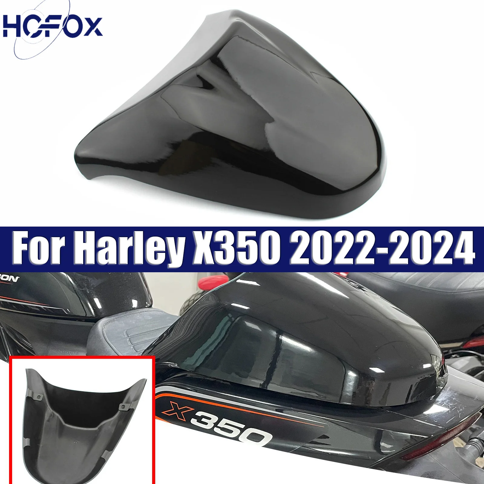 

Glossy Black Motorcycle Rear Tail Seat Cover Fairing Cowl For Harley X350 2022 2023 2024