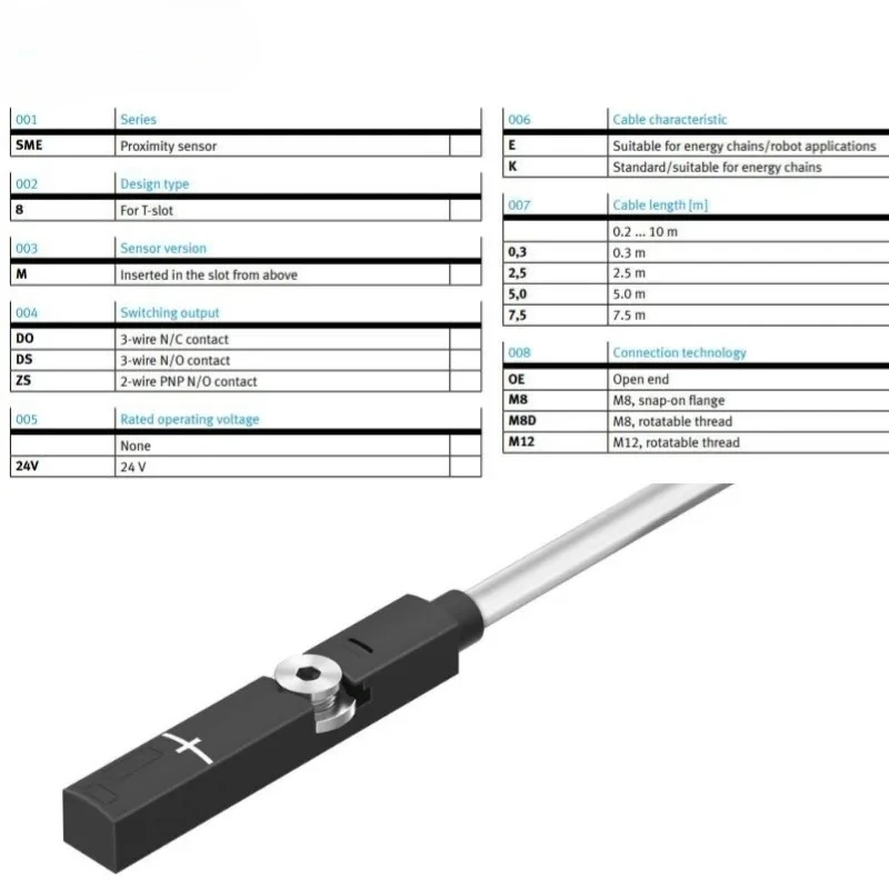 M8D L M12-OE-LED-24-B Proximity Switch Pneumatic Tools SME SMT-8M 10M 8 10 1 8G-A DS ZS SL-PS NS-24V-E K S K5 KL-0.3-2.5-5.0-Q