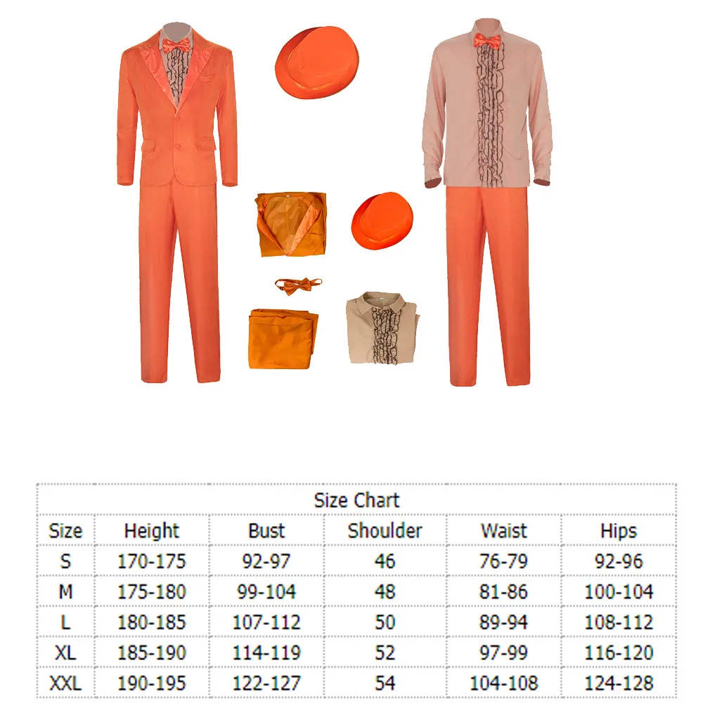 Dumb Cos Dumber Lloyd Cosplay Costume Top Pants Coat Hat Tie Set Outfits Halloween Party Carnival Suit