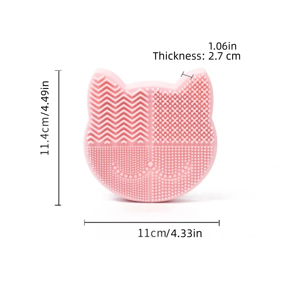 Boîte de nettoyage de brosse de maquillage en Silicone 2 en 1, tampon de brosse de lavage multifonction, support sec de brosse de maquillage Portable double face pour femmes