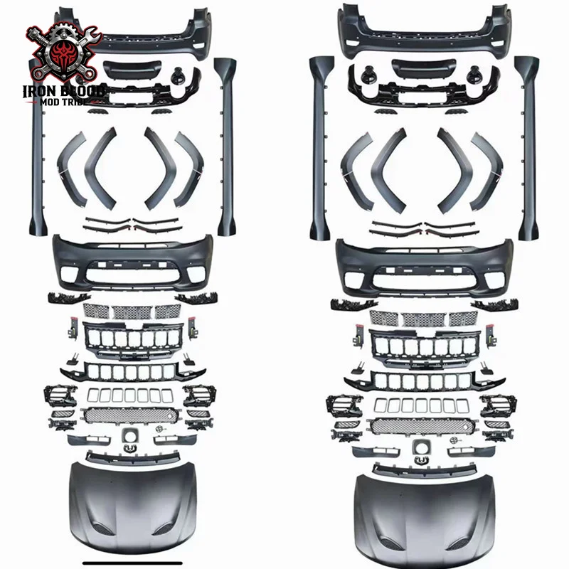 

Suitable for Grand Cherokee modification with SRT body kit, including front , rear bumper, grille, hood, wheel arches, and