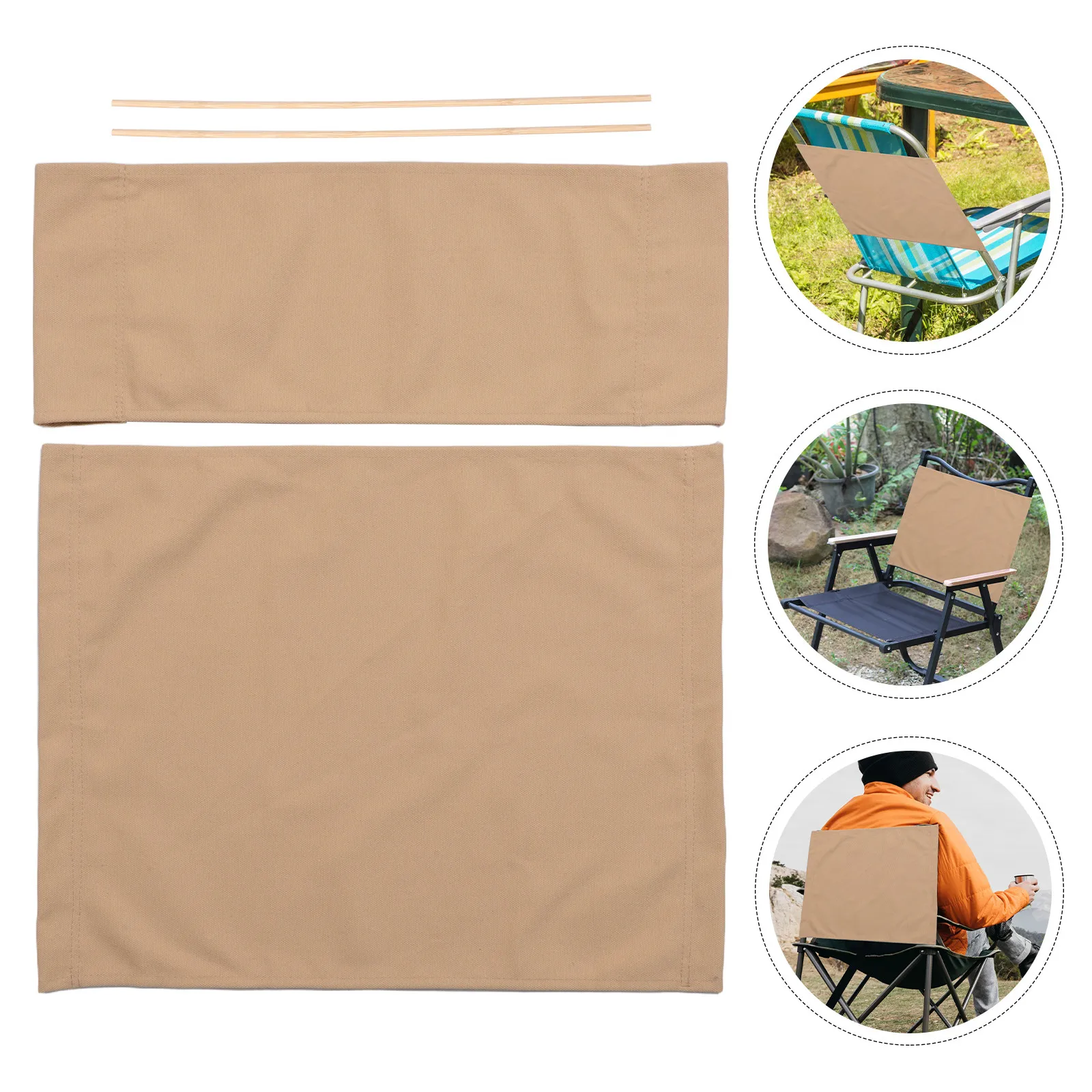 1Set Director Chair Outdoor Replacement Canvas Folding Fabric Natural Color Heavy Duty Comfortable for Camping Fishing Picnic