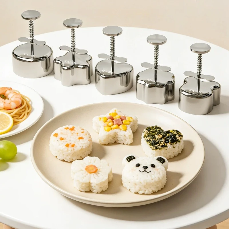 

LMM Stainless Steel Onigiri Mould Triangle Japanese Sushi Rice Supplementary Food Mould