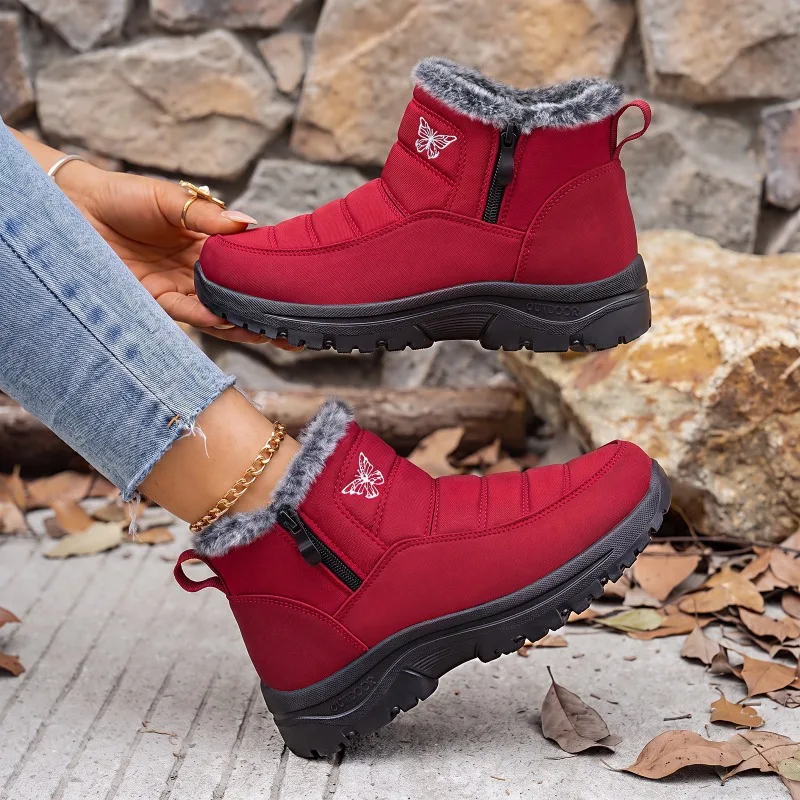 Thicken Plush Warm Snow Boots for Women 2026 Winter Non Slip Cotton Padded Shoes Woman Casual Down Waterproof Ankle Boots Female