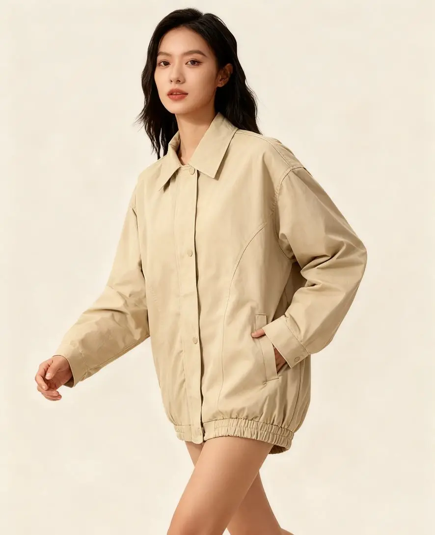 Giubbotti bomber Giacca da donna Pilota Autunno Pelliccia sintetica con pannelli Bottone a pressione Dolce ricamo Artistico Confortevole Preppy Femminile OL