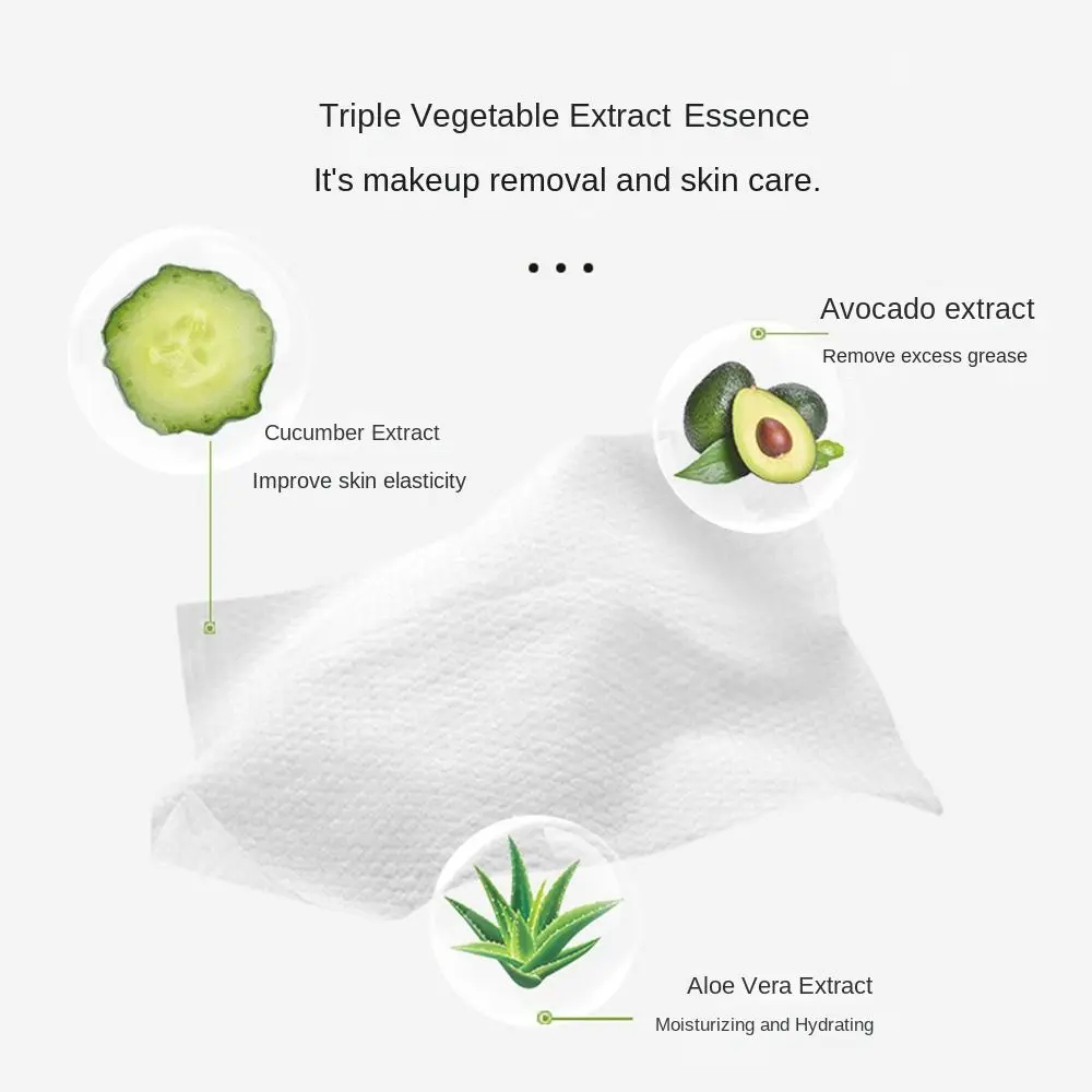 1PACK Soft Makeup Removal Wipes Cotton Microfiber Facial Cleansing Wet Wipes Face Cleaner Tool Disposable Cotton Wipes