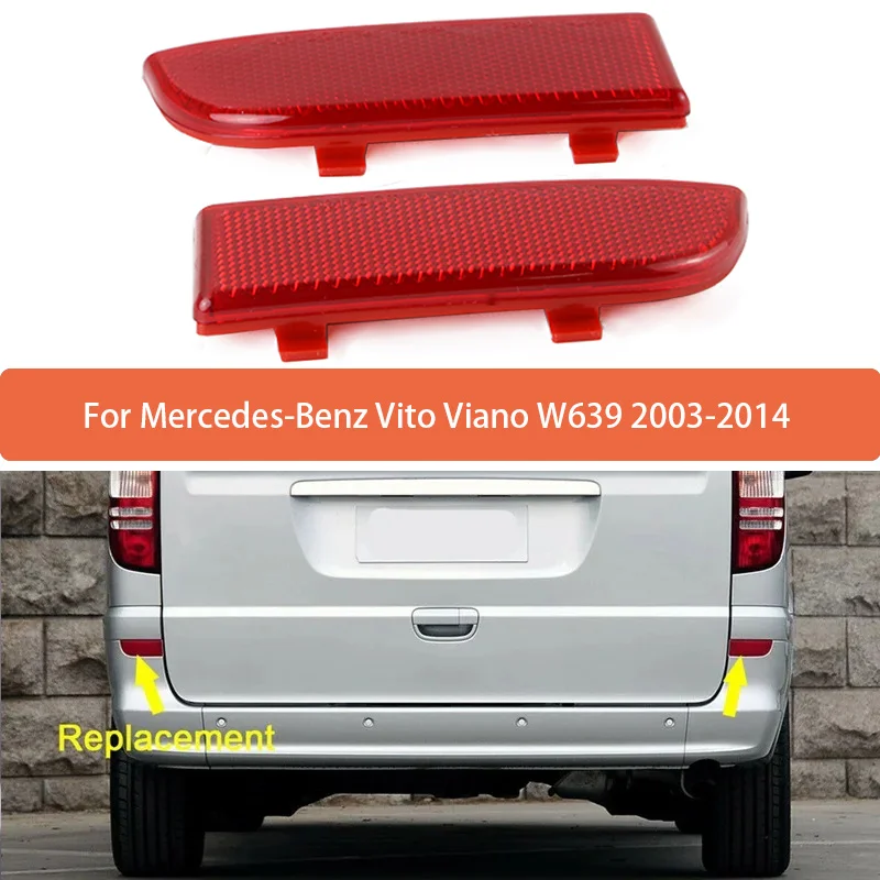Tiras reflectantes de parachoques trasero sin bombilla para Mercedes-Benz Vito Viano W639 2003-2014 tira de advertencia 6398260040 6398260440