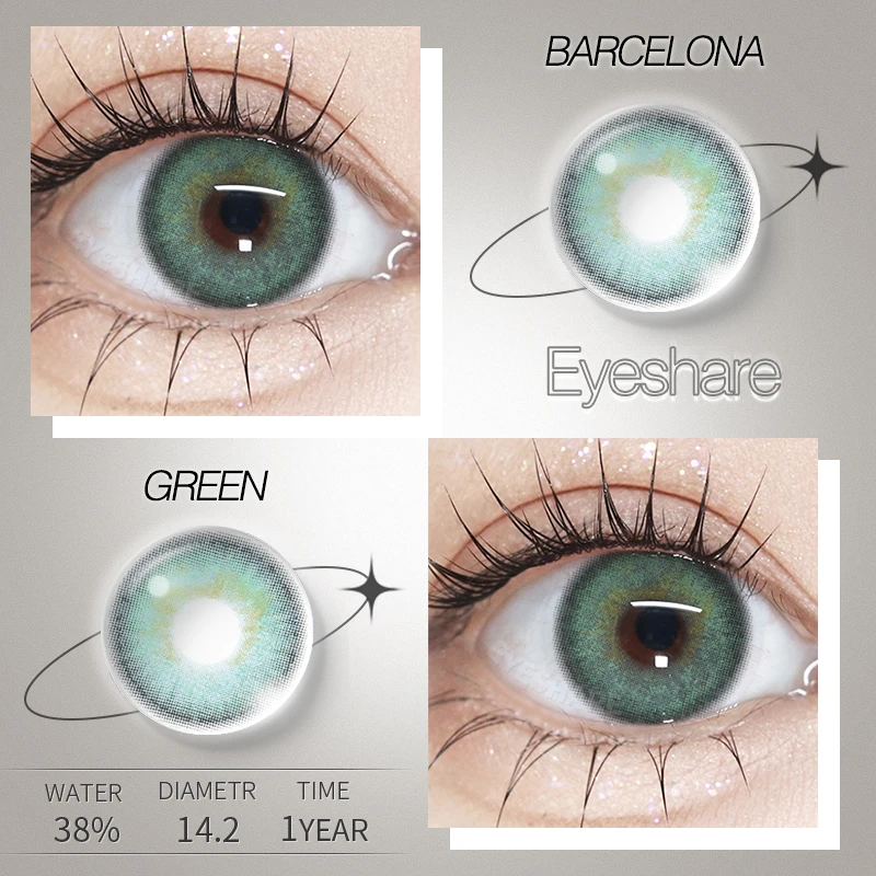 EYESHARE New Colored Contact Lenses for Eyes 1pair Natural Gray Lenses Brown Colored Pupils  Yearly Fashion Beauty Contact Lens