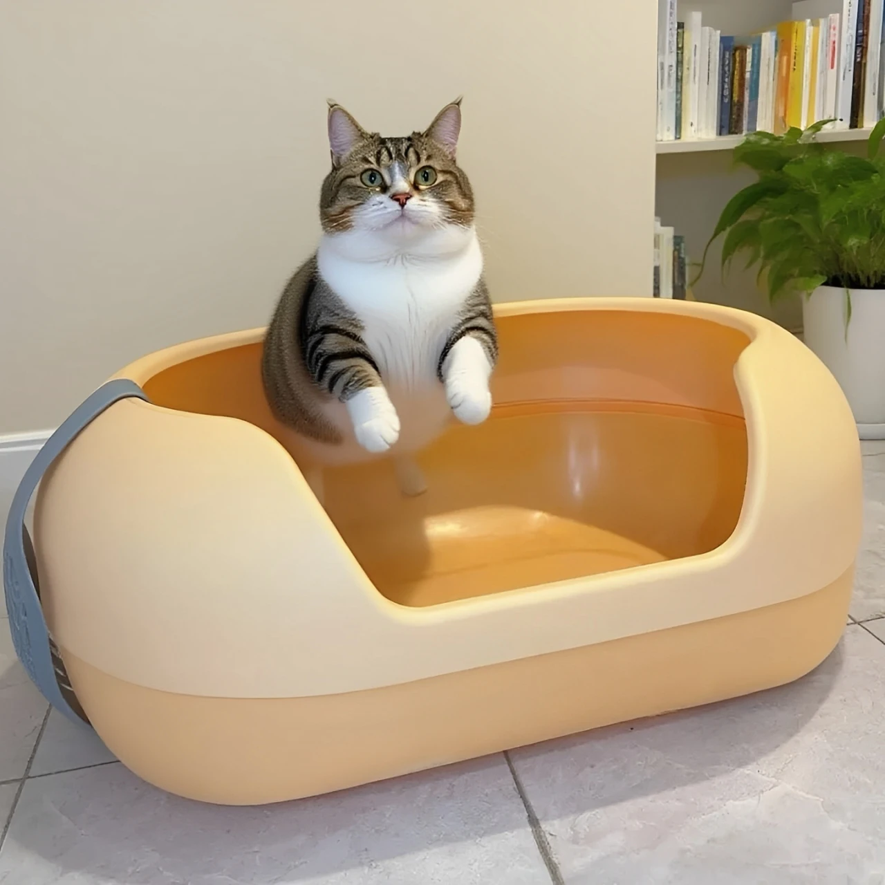 

Большой полузакрытый лоток-туалет для кошек Batoom с защитой от брызг и контролем запаха, разборный, товары для животных