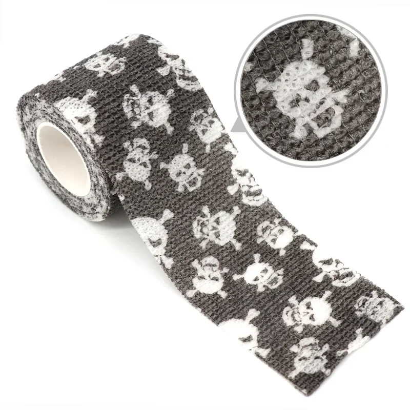 

Grey Skull Sports Self Adhesive Elastic Bandage 5cm Wide Elastic Knee Pad Finger Ankle Palm Shoulder Tattoo Accessories Spikes