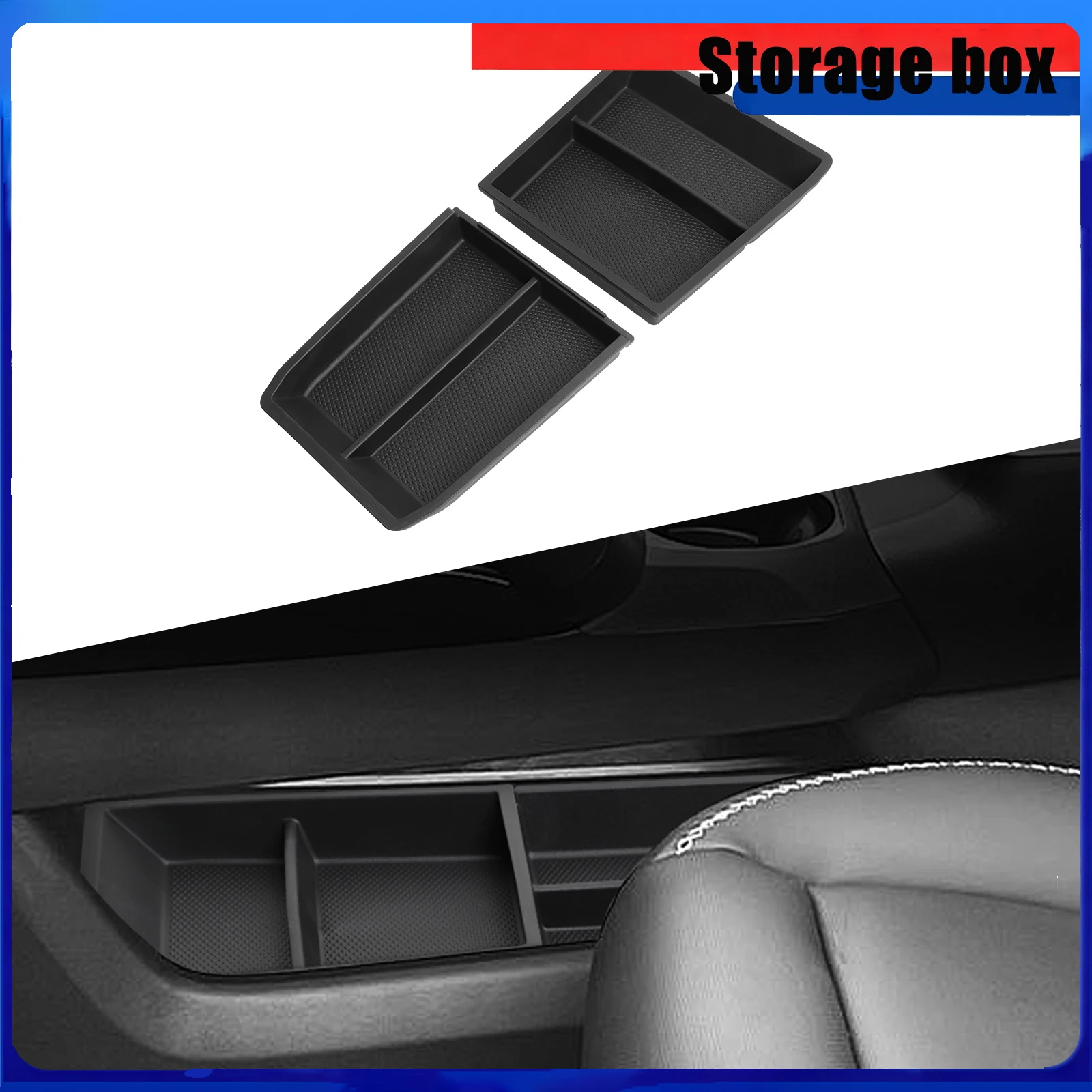 Center Console Lower Storage Box Car Central Tray TPE Organizer Accessories Tidying Black For GMC Terrain 2025 2026