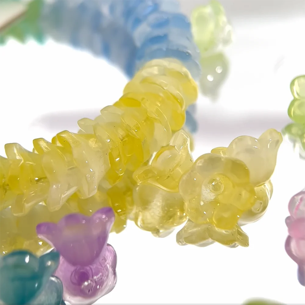 100 قطعة 10 قطعة زهرة ملونة شكل الزجاج الخرز فضفاض خزر عازل لصنع المجوهرات دبوس الشعر أساور أقراط DIY بها بنفسك اكسسوارات