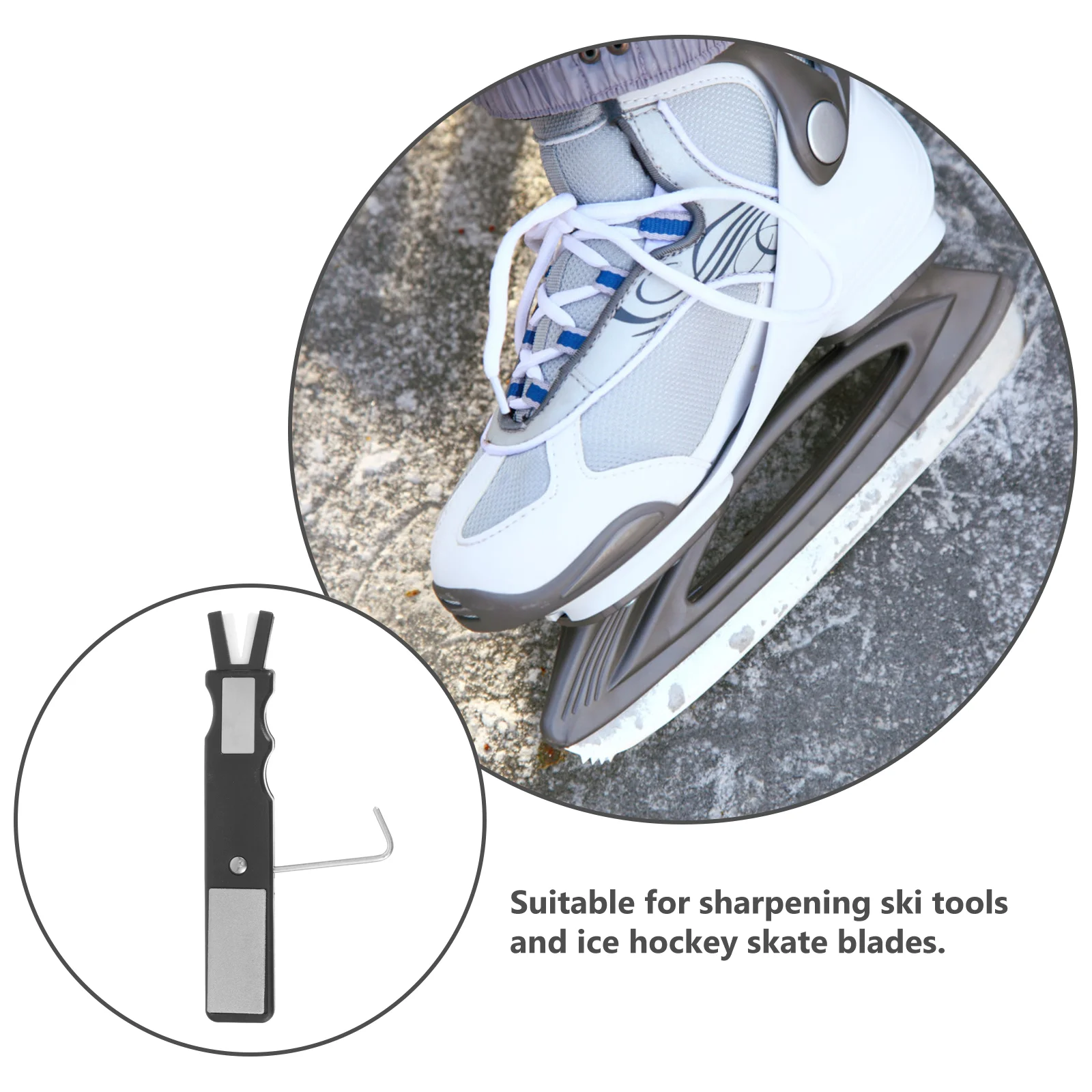 Convenient Skate Grindstone Ski Tool Sharpener for Grinding Ice Hockey Shoes Blade Whetstone Puck Skates