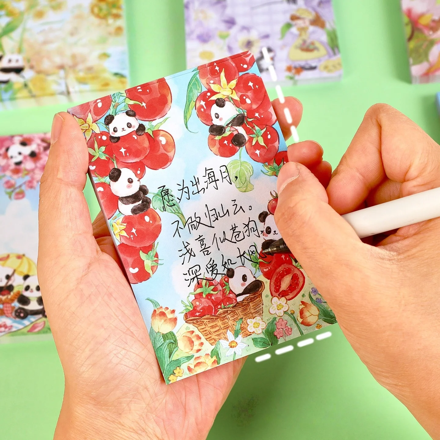 5 Colors Cartoon Sticky Notes Memo Pads for Students No Adhesive Decorative Elementary School Stationery Supplies