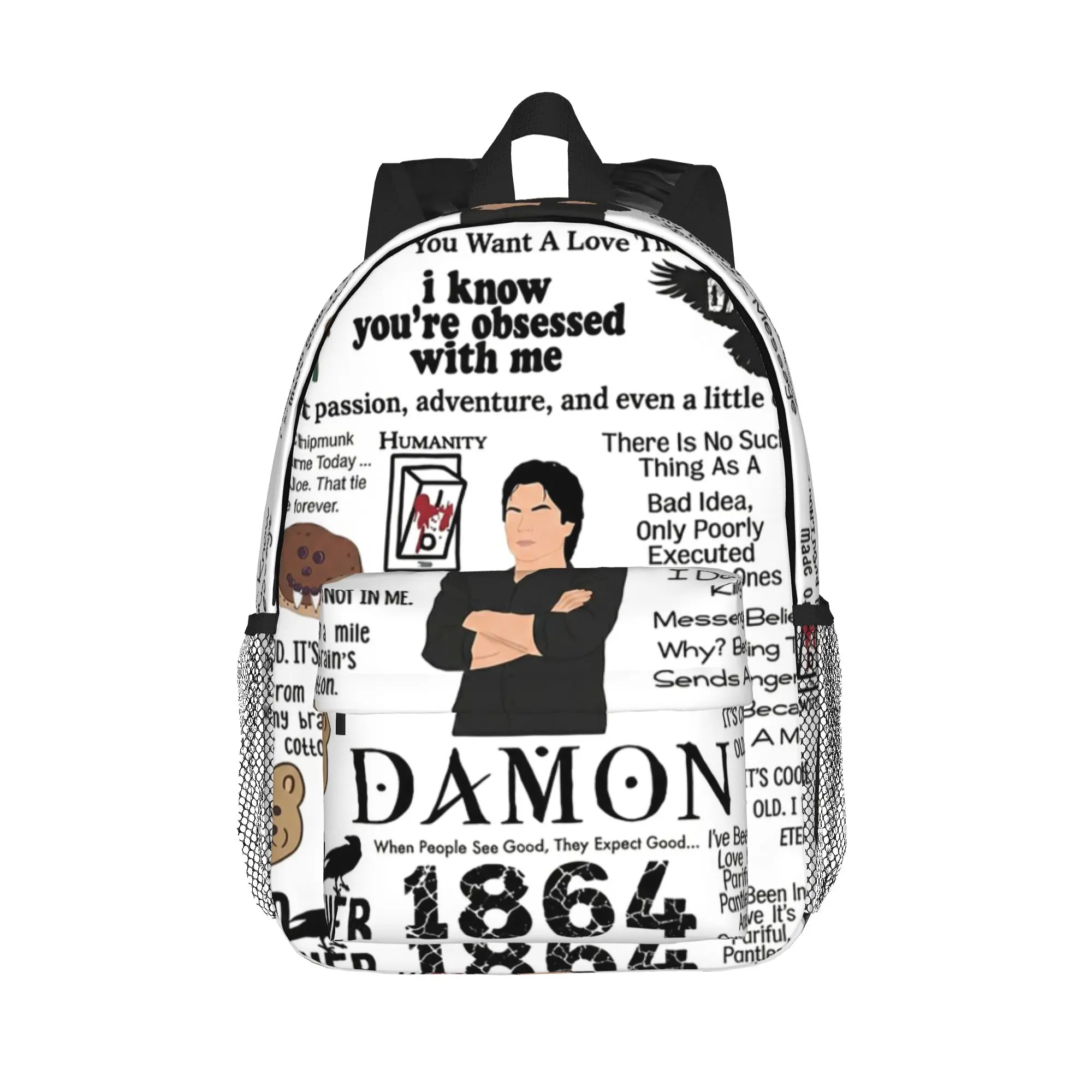 The Vampire Diaries Damon Salvatore TV Series Backpack Hot Sale Daypack Boys Girls BookBag Shoulder Bag for Men Women School Bag