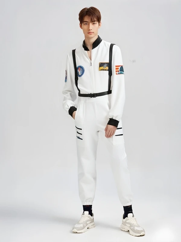 Adulto astronauta loween up par ano final celebração espaço cosplay terno de vôo macacão traje roupas tradicionais femininas