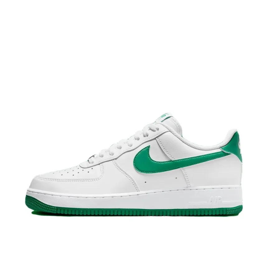 Nike new listing Air Force 1 07 Low fashion plate shoes lightweight breathable men's casual shoes white and green color scheme