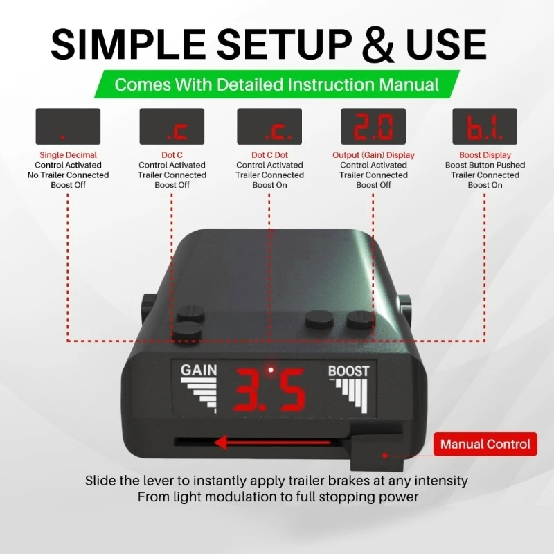 Advanced Transducer Brake Manager For Trailers Public address Axles LED Connection