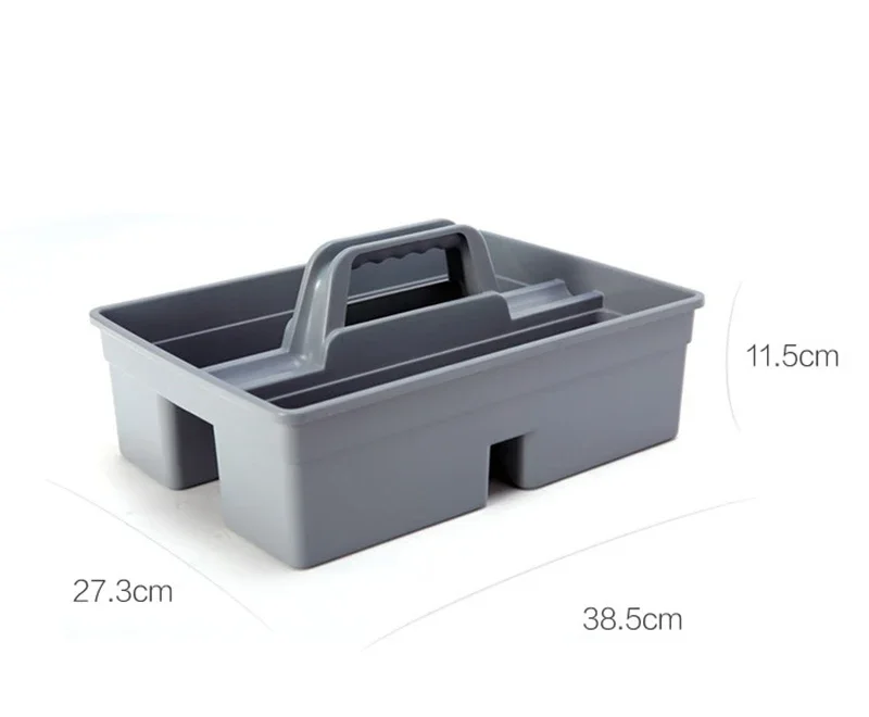 3 Dividers Storage Baskets General Purpose Executive Series Plastic Tote Tray Cleaning Caddy Carry Caddy with Handle