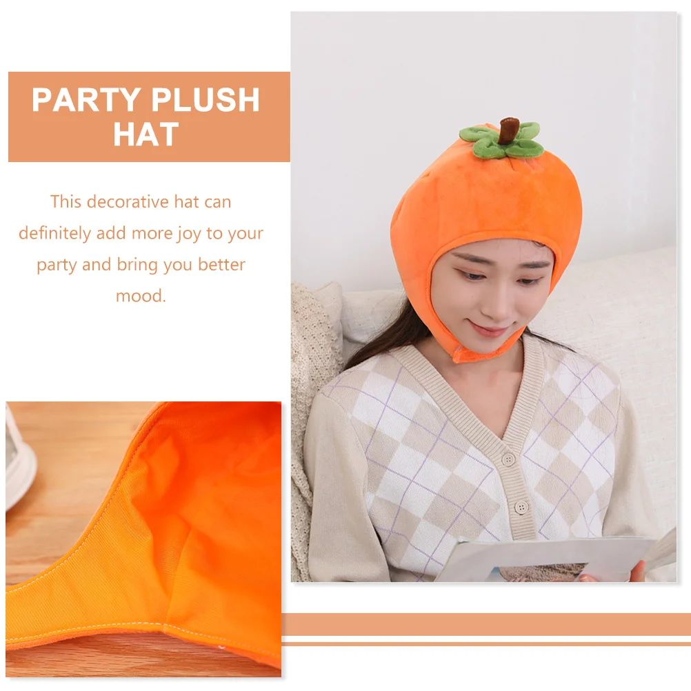 Persimmon Headgear Hat Hats Party Selfie Cosplay Headwear Plush Costume for Adults