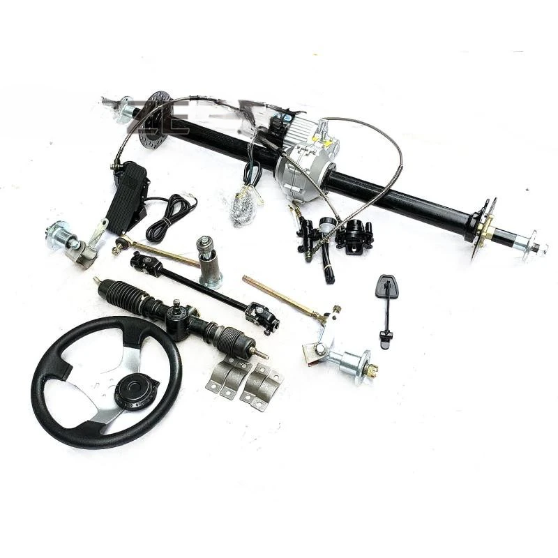 

Modified Four-Wheel Electric Kart Accessories Front Steering Steering Gear Box Shaft Drive Differential Motor Rear Axle Shaft