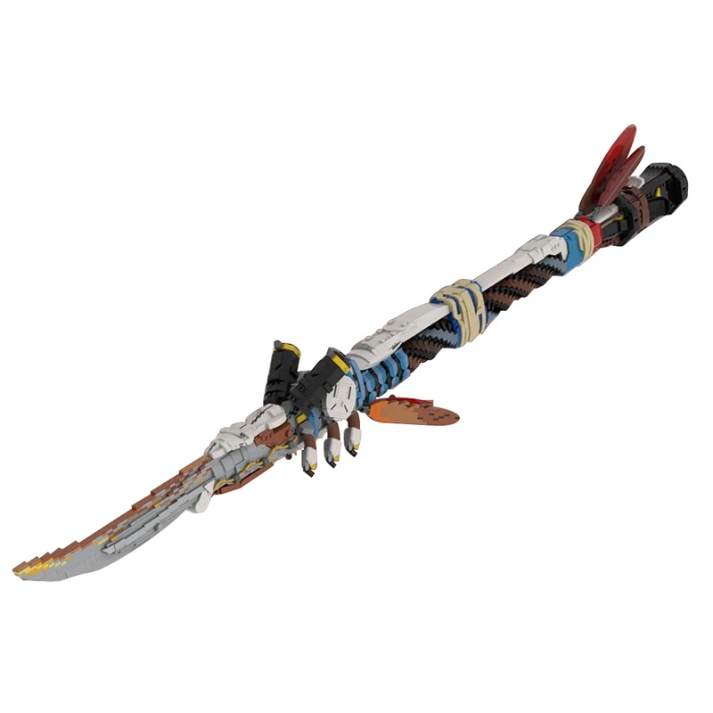 BuildMoc Horizon Champion\'s Spear Building Block Set Forbidden West Aloy Weaponed Arms Bricks Toy For Children Kid Birthday Gift
