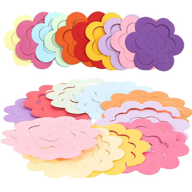 Paper Flower Quilling Strips 20/40PCS Mix Size Set Rose Shaped Multiple Color DIY Art Craft Handmade Scrapbooking Decoration ZYF
