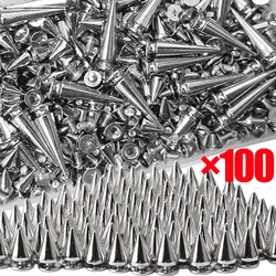 100/10Pcs Metal Cone Studs Spikes Double Cap Rivets DIY Cool Punk Garment Rivet Clothes Shoes Bag Clothing Handcraft Accessories