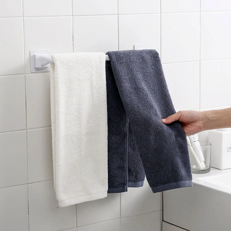 Self-adhesive Bathroom Towel Bar Towel Wall Mounted Towel Hanger Holder Rack Shelf Shoes Holder Hanging Finishing Towel Rack