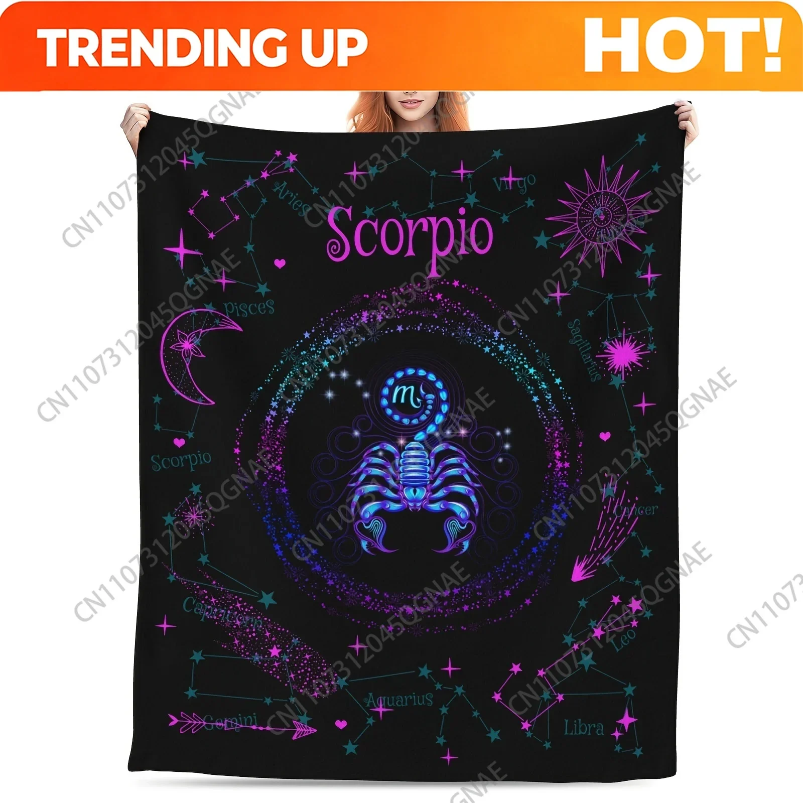 Custom Constellation Blanket Gifts For Women And Men, Birthday Christmas Gift Ideas, Aries, Taurus, Gemini, Cancer, Leo, Virgo,